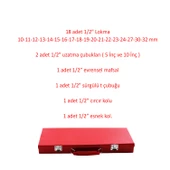 Lokma Takımı 24 Parça Uzatma T Kolu Buji Araç Tamir Cırcırlı Chrome Vanadium 1/2 Dr Socket Set - 4