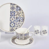 Vitale Karışık Desenli New Bone 32 Parça Kahvaltı Takımı MTFK.0122 - 2