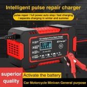 12v 6a Akıllı Araba Motosiklet Lcd Ekran Araç Akü Onarım Hızlı Şarj Cihazı Islak Kuru Jel Kurşunasit - 7