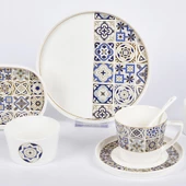 Vitale Karışık Desenli New Bone 32 Parça Kahvaltı Takımı MTFK.0122 - 1