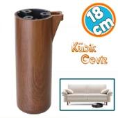 Mobilya Kapsül Ayak Yükseltici Kanepe TV Ünitesi Koltuk Ayağı Baza Ayakları Kübik Ceviz 18 cm - 1