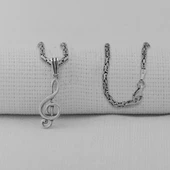 Sol Anahtarı 925 Ayar Gümüş Kolye thumbnail 2