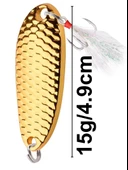 Eagenset Kaşık 15g/4,9c.m Altın Yapay Yem, Spin, Rapala, Jig Yem, Zoka Yem, Alabalık, Çinekop, Levrek, Lüfer, Palamut, Zargana, Turna, Zoka Yem - 1