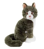 Animals Of The World Oturan Gri Kedi 22 cm Peluş Oyuncak 20888 - 1