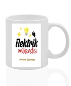 Kişiye Özel Tasarlanabilen Hediyelik Elektrik Mühendisi Tema Kupa Bardak (İstediğiniz İsim Yazılır) - 1