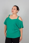 Büyük Beden Askılı Bluz Siyah - 3