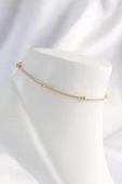 316L Çelik Gold Renk Minimal Topçuk Model Halhal - EBJ240822W26860 - 1