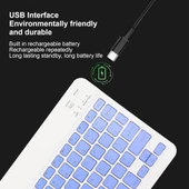 Apple iPad Pro 10.5" Uyumlu Kablosuz Bluetooth Şarj Edilebilir Klavye - Mor - 5