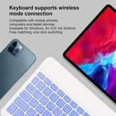Apple iPad Pro 10.5" Uyumlu Kablosuz Bluetooth Şarj Edilebilir Klavye - Mor - 8