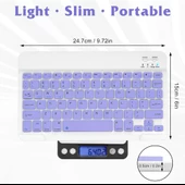 Apple iPad Pro 10.5" Uyumlu Kablosuz Bluetooth Şarj Edilebilir Klavye - Mor - 4