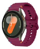 Samsung Samsung Galaxy Watch 4 5 6 7 FE 40 44 Classic 42 43 46 47 mm Kordon Dekoratif Örgü Çizgili Spor Silikon Kayış - 6