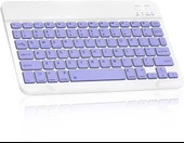 Hometech Alfa 10BT Business 10.4" Uyumlu Kablosuz Bluetooth Şarj Edilebilir Klavye - Mor thumbnail 1