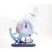 Ahşap Marin Çapa Ve Dümen Tasarımlı Saat - 1