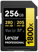 LEXAR 256GB LSD1800256G-BNNNG SD PROFESSIONAL 1800X SDXC UHS-II CARDS UP TO 280MB/S READ 210MB/S WRITE C10 V60 U3 - 1