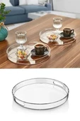 Yuvarlak Tepsi Füme Şeffaf Royaleks-82930 - 1