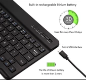 General Mobile E-Tab 4 10.1" Uyumlu Kablosuz Bluetooth Şarj Edilebilir Klavye - Siyah - 5