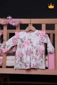 Babyhola Kız Bebek Omuz Fırfır Detaylı Çiçek Desenli Bandanalı Elbise 23625 - 10