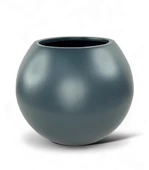 Nettenevime Fiber Saksı Antrasit Küre Yuvarlak Top Vazo Dekoratif Saksı Fiberglas 30*30cm - 1