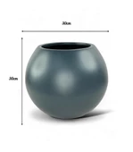 Nettenevime Fiber Saksı Antrasit Küre Yuvarlak Top Vazo Dekoratif Saksı Fiberglas 30*30cm - 3