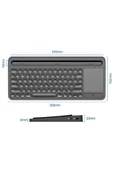Apple iPad Air 5. Nesil 10.9" Uyumlu Kablosuz Bluetooth Şarjlı Büyük Boy Standlı TouchPad'li Klavye - 3