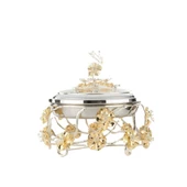 LOTUS ÇİÇEK KÜÇÜK PASLANMAZ TENCERE GÜMÜŞ - 1