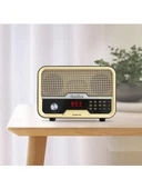 Polosmart Fs67 Kablosuz Şarj Edilebilir Usb/tf/aux Girişli Nostaljik Fm Radyo Kahverengi - 1