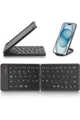 Apple iPad Pro 11" Uyumlu Kablosuz Bluetooth Şarjlı Taşınabilir Katlanır Klavye - 1