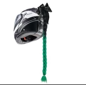 Tex Kask Süsü 5 Motosiklet Bisiklet Ve Kayak Kask Süsü Kalın Örgü At Kuyruğu Saç Yeşil Beyaz - 1