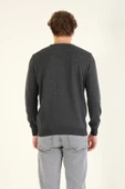 Erkek Biyeli Sıfır Yaka Kazak Antrasit - 6