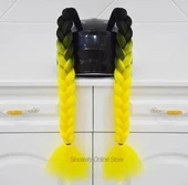 Tex Kask Süsü 5 Motosiklet Bisiklet Ve Kayak Kask Süsü Kalın Örgü At Kuyruğu Saç Sarı Açık Pembe - 1
