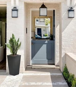 Nettenevime Fiber Saksı Antrasit Konik Vazo Dekoratif Saksı Fiberglas 30*30*50cm - 7