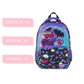 Muggle 3 Bölmeli Gotik Girl Okul Sırt Çantası+Beslenme Çantası+Kalemlik thumbnail 4