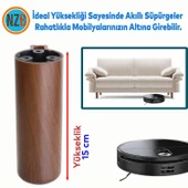 Mobilya Kapsül Ayak Yükseltici Kanepe TV Ünitesi Koltuk Ayağı Baza Ayakları Kübik Ceviz 15 cm thumbnail 2