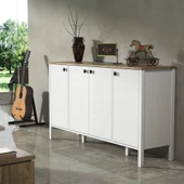Sakura Marsilya  4 kapaklı konsol -Wood Beyaz-Minifiks Bağlantılı - 1