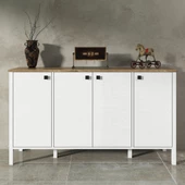 Sakura Marsilya  4 kapaklı konsol -Wood Beyaz-Minifiks Bağlantılı - 2