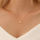 925 Ayar Gümüş Minimal At Figür Kolye thumbnail 1