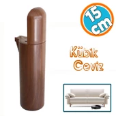 Mobilya Kanepe TV Ünitesi Koltuk Ayağı Baza Ayakları Ahşap Desenli Kahverengi Ceviz 15 cm - 1