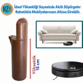Mobilya Kanepe TV Ünitesi Koltuk Ayağı Baza Ayakları Ahşap Desenli Kahverengi Ceviz 15 cm - 3
