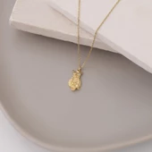 925 Ayar Gümüş Minimal Taşlı Baykuş Kolye thumbnail 2