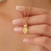 925 Ayar Gümüş Minimal Taşlı Baykuş Kolye thumbnail 1