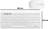 Samsung Galaxy Tab S6 Lite LTE P617 Uyumlu Kablosuz Bluetooth Pilli Klavye Mouse Seti - Beyaz - 2