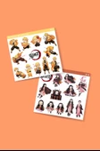 Zenitsu Agatsuma-Nezuko Kamado-Demon Slayer - 2li sticker set - parlak kağıt - başarı çıkartmaları- süsleme etiket - 2
