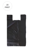 Siyah Hışır Atlet Poşet Mini Boy 22x31 cm 20 Paket Takriben 10.000 Adet - 1