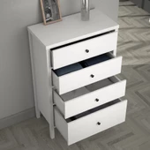 Sakura Tunis 4 çekmeceli şifonyer -Wood Beyaz-Minifiks Bağlantılı - 4