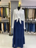 Büzgülü- Beli Lastikli Kot Etek - 11