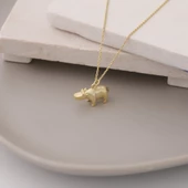 925 Ayar Gümüş Su Aygırı Kolye thumbnail 3