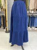 Büzgülü- Beli Lastikli Kot Etek - 5