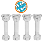 Mobilya Yükseltici Kanepe Baza Tezgah Dolap Ünite Tv Mutfak Ayağı Ayarlı Ayarlanabilir 15 cm Gri Ayak (4 ADET) thumbnail 1