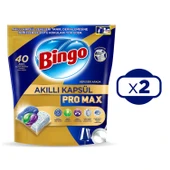 Bingo Akıllı Kapsül Pro Max Bulaşık Makinesi Tableti 40'lı x 2 Adet (80 Kapsül) - 2