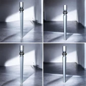 Elips Masa Dresuar Ayağı 75 cm Plastik Gümüş Gri Ayak Mutfak Yemek Masası Mobilya Ayakları Gümüş thumbnail 7